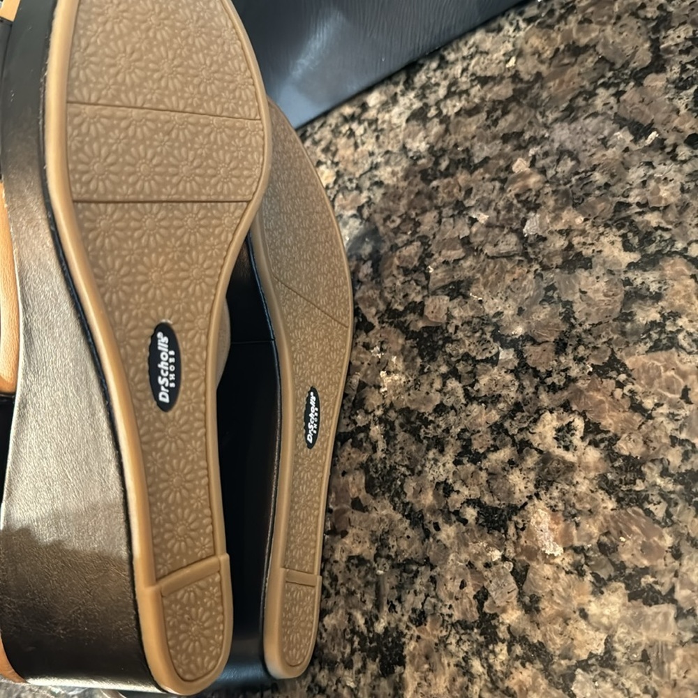 Dr Scholls Barely black peep toe wedge candles NIB 9M - Picture 7 of 9